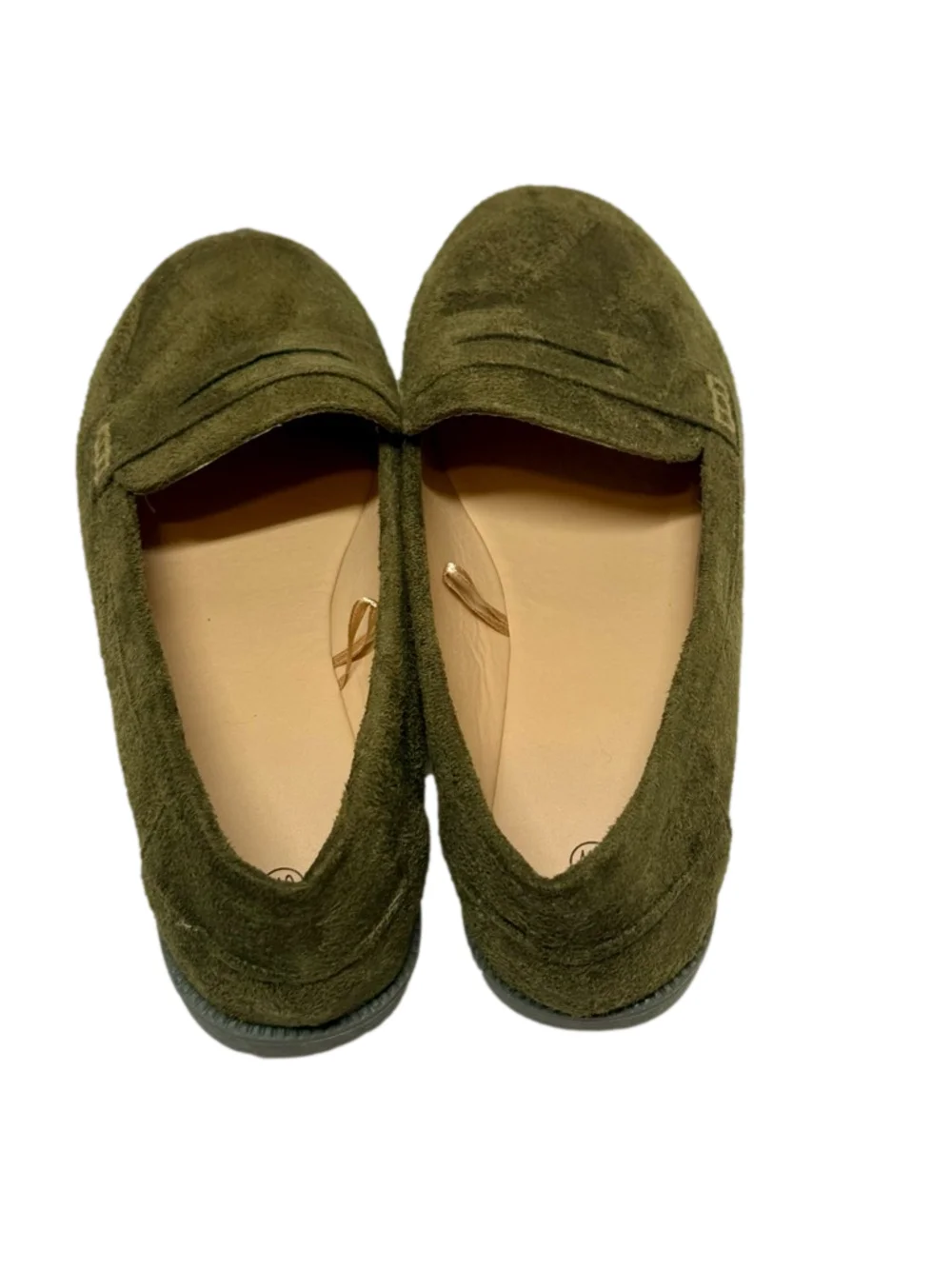 Elegant Olive Suede Women's Loafers